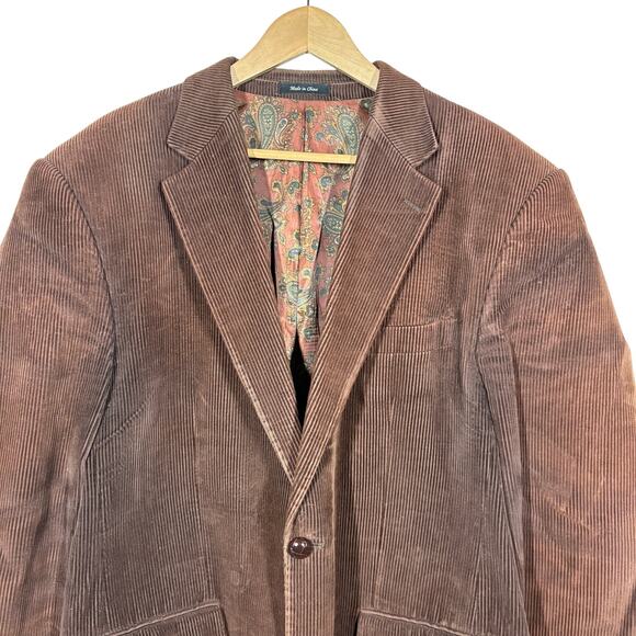 Vintage Ralph Lauren Corduroy Jacket Smoking Academic Dark Brown 44 - Picture 2 of 9